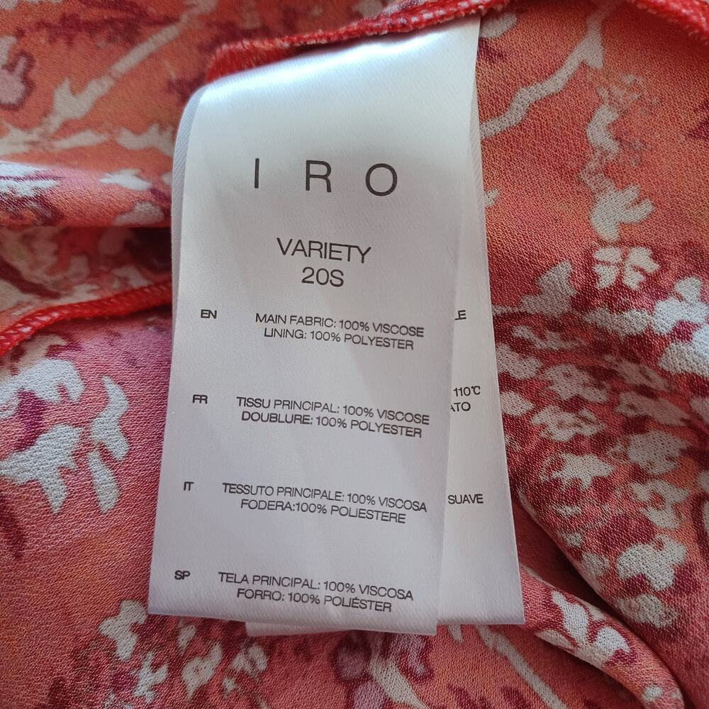 IRO Variety Ruffled Paisley Mini Dress Orange FR 38 US 6 - Picture 15 of 16